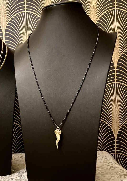 Lucky Charm single Necklace with Bullhorn